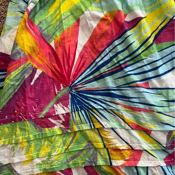 ANTHROPOLOGIE / FARM RIO Rainbow Leaves Open Back Midi Dress (M) - Picture 12 of 15